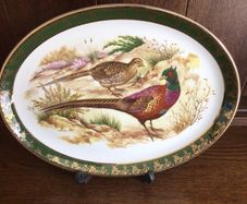 Vintage Hanley Falconware 12 inch Medium Oval Meat platter Grouse and Pheasant Game theme