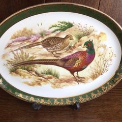 Vintage Hanley Falconware 12 inch Medium Oval Meat platter Grouse and Pheasant Game theme