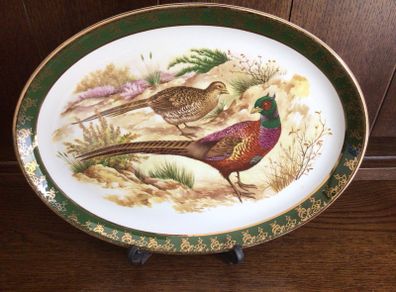 Vintage Hanley Falconware 12 inch Medium Oval Meat platter Grouse and Pheasant Game theme