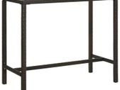 Garden Bar Table Brown 130x60x110 cm Poly Rattan and Glass