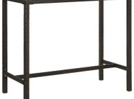 main image for ad Garden Bar Table Brown 130x60x110 cm Poly Rattan and Glass
