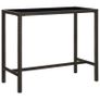 Garden Bar Table Brown 130x60x110 cm Poly Rattan and Glass Image 2