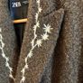 Hand embroidered Zara wool dark green coat Image 3