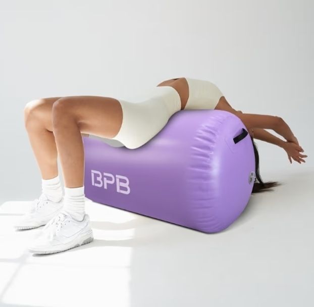Inflatable Gymnastics Barrel 100CM Tumbling Mat Air Tumble Track Mat Backbend Trainer for Exercise/Training/Fitness/Yoga/Backflip/Home Use & Gym