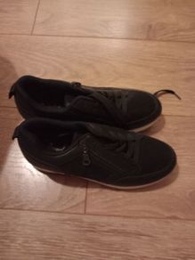 Ladies Black Wedge Trainer