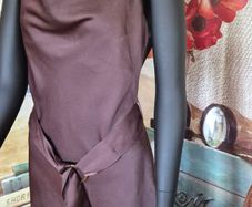 River Island Chocolate Brown Satin Effect Midi Dress, Size 8