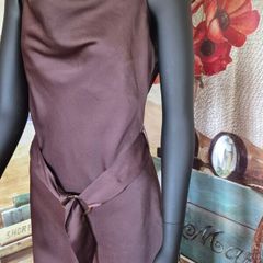 River Island Chocolate Brown Satin Effect Midi Dress, Size 8
