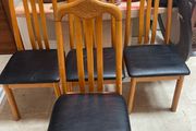 4 x Gorgeous Leather Padded Kitchen Dining Chairs - Can Deliver