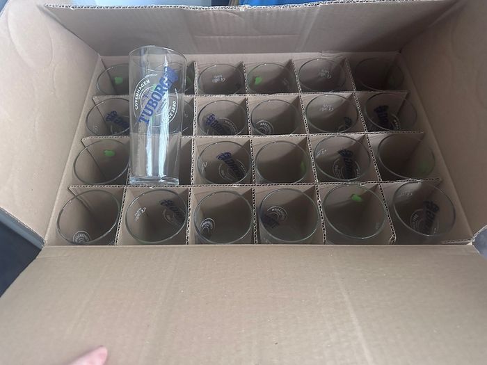 Box of tuborg pint glasses