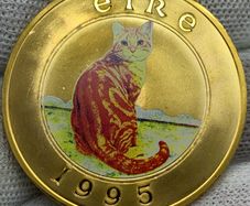 Ireland 1995 pattern proof ecu coin colorised cat