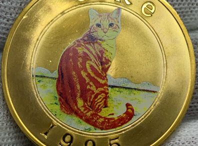 Ireland 1995 pattern proof ecu coin colorised cat