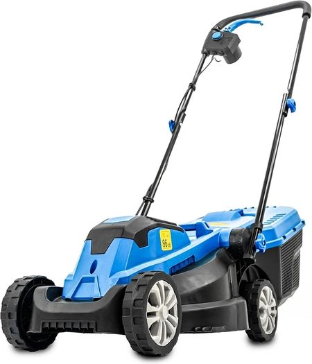 1300W Electric Lawn Mower  33cm Lightweight Corded Lawnmower, 30L Grass Box, Foldable Handle, 3 Cutting Heights, Ideal for Small Gardens