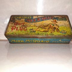 Rare Young Mick Mc Quaid Carrolls Cut Plug Tobacco Tin