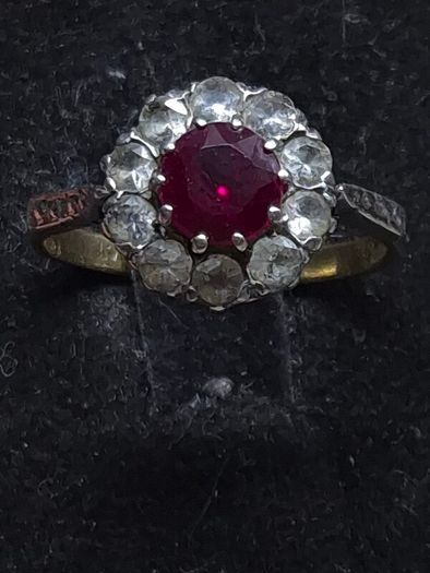 Antique 18ct Ruby Diamond Ring