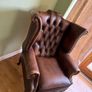 Chesterfield Wingback Armchair and Footstool Image 5