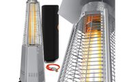 Patio Heater 12.5 kW Gas Heater Including Protective Cover with Gas Hose Pressure Regulator, Stainless Steel Heat
