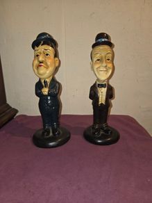 Ceramic Painted Laurel and Hardy Figures
