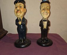 Ceramic Painted Laurel and Hardy Figures