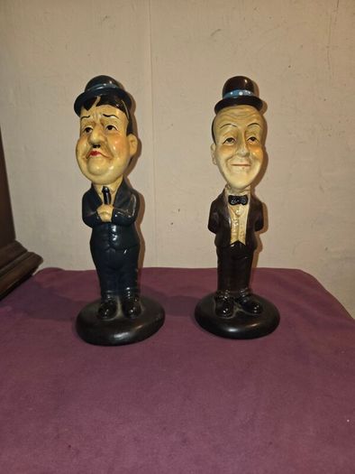 Ceramic Painted Laurel and Hardy Figures