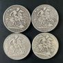 4 Queen Victoria Silver Crowns, Mixed Condition, approx 111g .925 Image 2