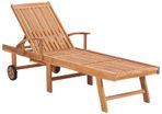 Sun Lounger Solid Teak Wood