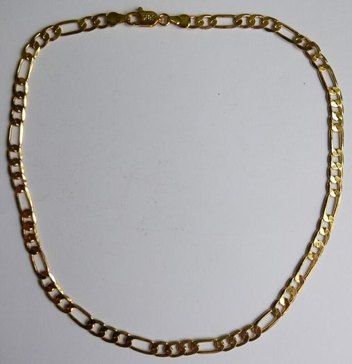 MEN'S 18ct Yellow Gold Plated Figaro Chain Necklace length 16"