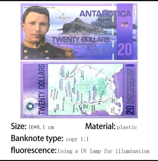 6PCS Antarctic Plastic Banknotes Penguin UNC Notes Commercial Commemorative Bank Notes Collection fantasy