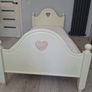 Solid wood white girls bed and mattress Image 5