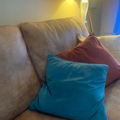 corner couch - light hide colour - 5 years old