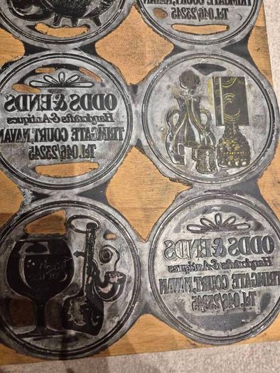 Vintage metal printing plates