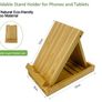 Bamboo Foldable Universal Multi-Angle Stand Holder, Pocket Desktop Holder Stand for cell phone and Tablet Image 4