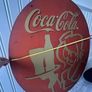 Rare 110cm Coca-Cola Tavern Double Sided Wood Swing Sign 3D Metal Relief 1970s Image 8