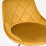 Roma Black Adjustable Bar Stool  Gold Velvet Seat, Black Metal Base Image 2