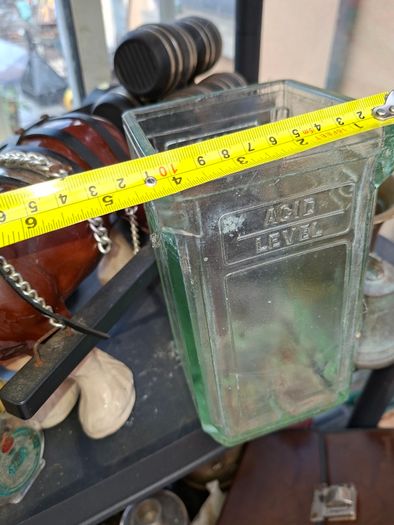 2 Beautiful Antique Acid Battery Glass, Postage Available or Collection,