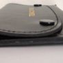 Black Genuine Leather Tabacco Pouch with flap over closure and paper holder Image 3