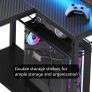 147CM L-Shaped Gaming Desk with RGB Lights & Power Outlets Image 3