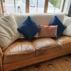 Aniline Leather 3-Seater Sofa & Matching Armchair