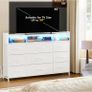 Chest of Drawers with Charging Station and LED Light Image 5