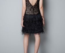 Dress zara ostrich feathers