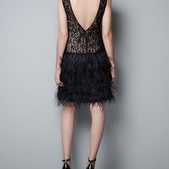 Dress zara ostrich feathers