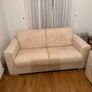 2 Seater White Leather Sofa Bed, Fold-Out Mattres and Armchair Image 2