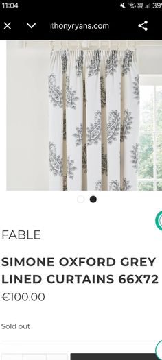 Fable Simone Oxford Grey Lined Curtains measuring 66x72.