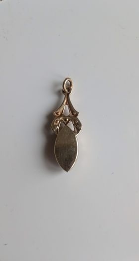 Vintage 9ct gold marquise opal pendant Edwardian style