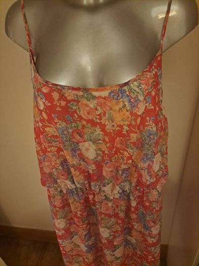 New Look Inspire red floral plus size strappy knee length dress size UK22 EU50 Postage included