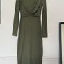 River Island Olive Green Ribbed Midi Dress XS/S Image 4