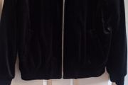Womens  Black Velvet Bomber Jacket