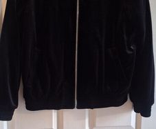 Womens  Black Velvet Bomber Jacket
