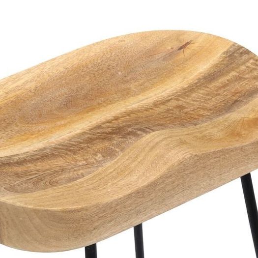 Set of 2 Bar Chair Brown and Black