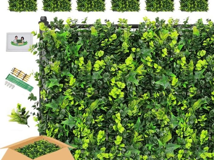 Artificial Grass Wall, 6pcs Plant Wall Panels, Boxwood Greenery Hedges, Privacy Backdrop Fence Screening, Home Garden Outdoor Wall Decoration 50 x 50cm (FREE POSTAGE)