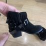 Black Fringe Ankle Boots Image 3